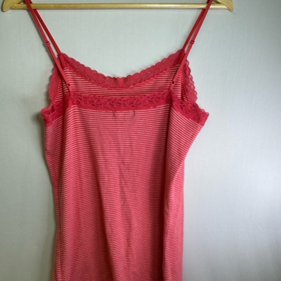 Pink Striped Camisole with Lace Trim - Picture 3 of 3
